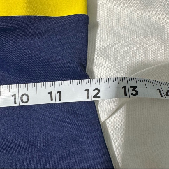 Tommy Hilfiger One Piece Bathing Suit Navy Blue with Yellow Stripe Size 8 - Picture 6 of 12